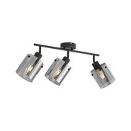 Foco-de-teto-de-design-preto-com-vidro-fumê-3-luzes---Domo