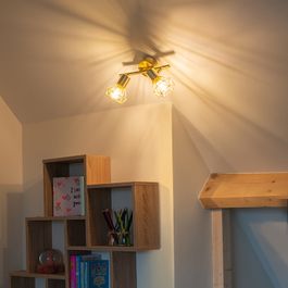 Foco Art Déco de latón inclinable y giratorio de 2 luces - Mosh