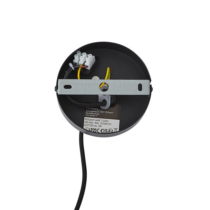 Moderna viseća lampa tamno bronzana sa taupe bojom 50cm 3-svetla - Drum Duo