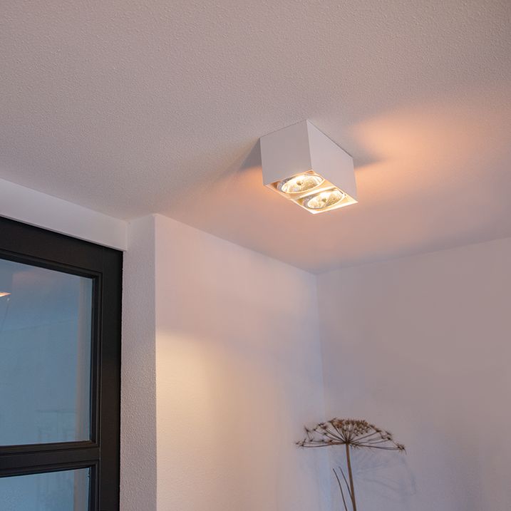 Design spot rechthoekig 2-lichts wit incl. G9 - Box