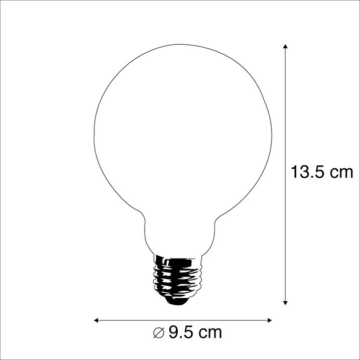 Set van 3 E27 dimbare LED lampen G95 goud 5W 450 lm 2200K