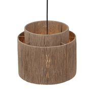 Japandi-Pendellampa-Svart-med-Brun-Rep-31cm---Smilla