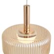 Design-hanglamp-roségoud-met-amber-glas-incl.-LED-3-staps-dimbaar-3-lichts-Easylift---Fiera