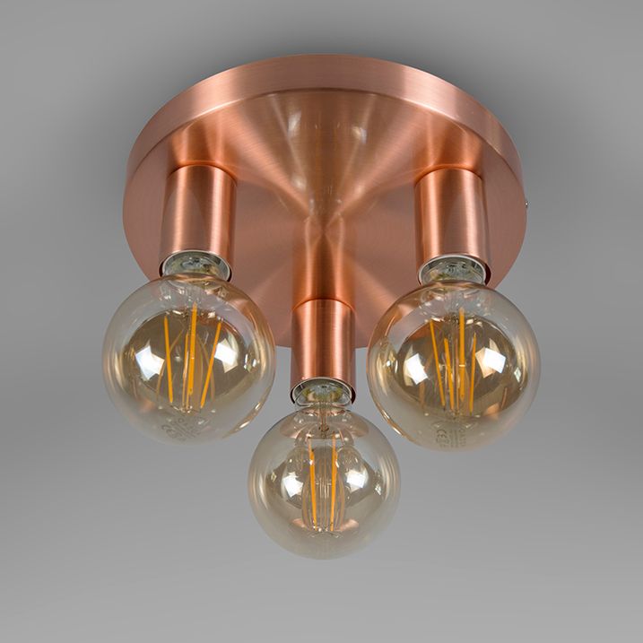 Art Deco stropné svietidlo medené okrúhle - Facil 3