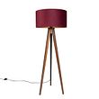 Lampă-de-podea-trepied-din-lemn-de-nuc-cu-abajur-roșu-și-interior-auriu-50cm---Tripod-Classic