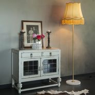 Retro-vloerlamp-messing-met-Granny-kap-goud-45-cm---Kaso-