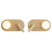 Komplet-2-retro-stenskih-svetilk-taupe,-vključno-z-LED,-3-stopenjsko-zatemnilne-in-USB-C---Lila