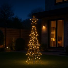 Vánoční stojací lampa černá strom 150 cm vč. LED s časovačem IP44 - Ugoku