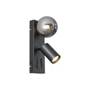 USB-C-Bağlantı-Noktalı-Eğilebilir-2-Işıklı-Modern-Siyah-Duvar-Lambası---Lesly