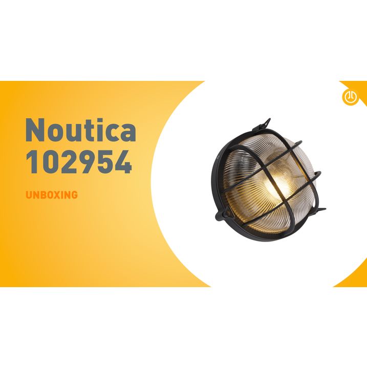 Индустриален кръгъл стенен аплик черен IP44 - Noutica