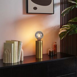 Moderna galda lampa misiņa krāsā 24 cm - Cylinder