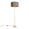 Japandi-lattiavalaisin-beige-taupenvärisellä-varjostimella-ja-kultaisella-sisäpinnalla-50-cm---Simplo