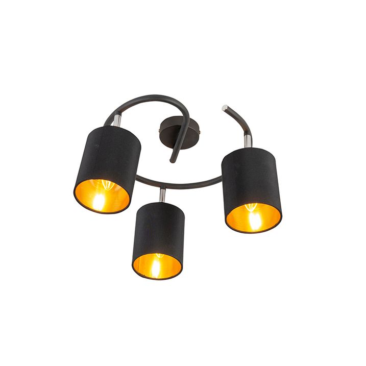 Plafonnier moderne noir 3 lumières - Lofty