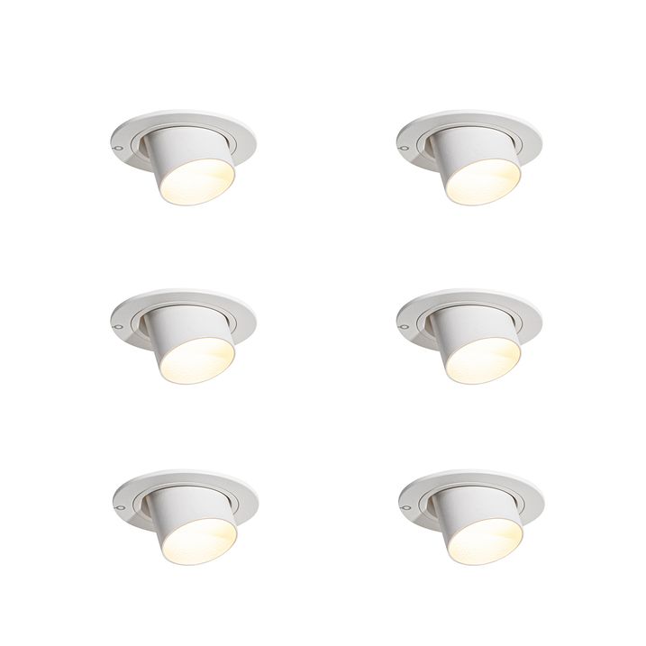 Set van 6 inbouwspots wit GU10 35mm rond kantelbaar - Installa