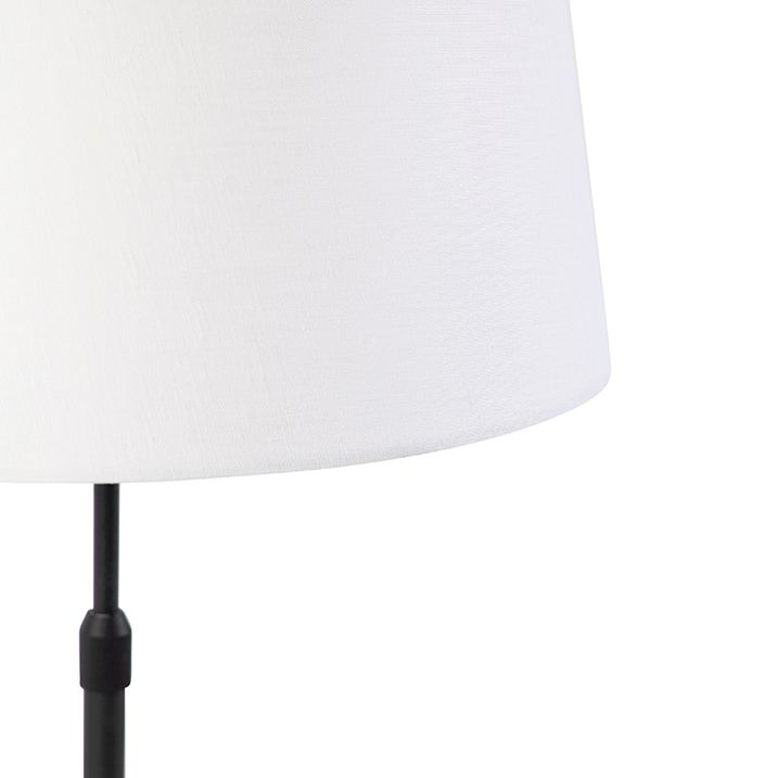 Lámpara de mesa negra con pantalla de lino blanco 35 cm regulable - Parte