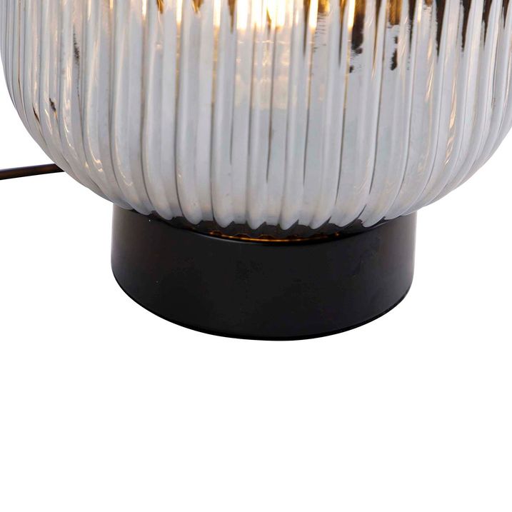 Lampada da tavolo intelligente nera con vetro fumé incl. Wifi A60 - Karel