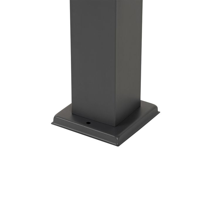 Moderne buitenlamp paal donkergrijs met smoke 45 cm - Malios