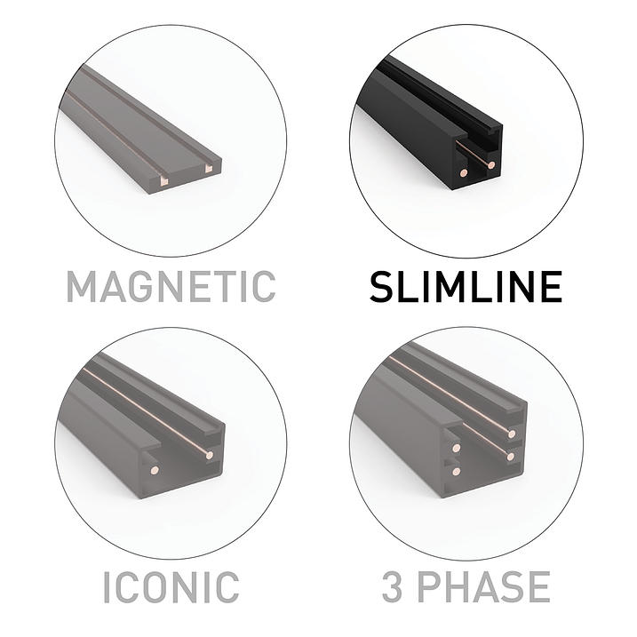 Moderna viseča svetilka črna z dimnim steklom za 1-fazni sistem tirnic Easylift - Slimline Molla