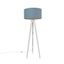 Stojací-lampa-stojan-bílá-s světle-modrým-stínítkem-50-cm---Tripod-Classic