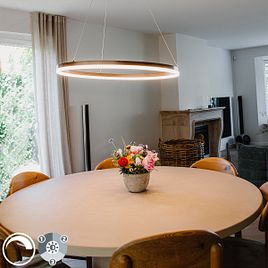Lampada a sospensione in bronzo scuro 80 cm con LED dimmerabile a 3 livelli - Anello
