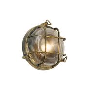 Utendørs-vegg--og-taklampe-antikk-gull-rund-IP44---Noutica