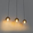 Art-Deco-Hängeleuchte-schwarz-mit-goldfarbenem-Glas-länglich-3-flammig---Pallon
