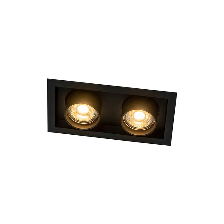 Faretto da incasso moderno nero orientabile 2 luci - Roof