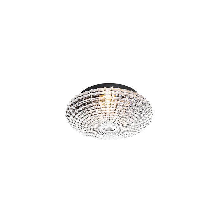 Klassinen kattovalaisin musta savulasilla 23 cm IP44 - Nohmi