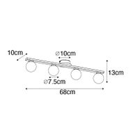 Moderne-taklampe-sort-IP44-4-lys---Cederic