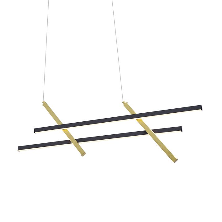 Llambë Varëse Design H e Zezë me Ar, Përfshirë LED me 3 Hapa të Rregullueshme - Joy