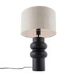Designerska-lampa-stołowa-czarna-z-abażurem-z-tkaniny-w-kolorze-jasnoszarym-35-cm---Alisia