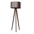 Lampă-de-podea-cu-trepied-din-lemn-de-nuc-cu-abajur-din-catifea-taupe-50-cm---Tripod-Classic