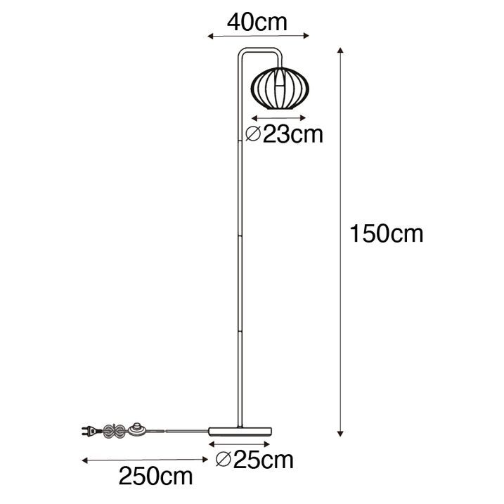 Lampă de podea industrială neagră 23 cm - Margarita