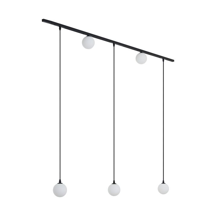 Moderne skinnesystem sort med 2 spotter og 3 pendellamper 1-fase - Slimline Eira