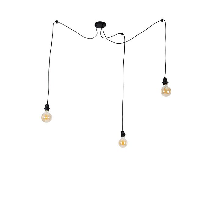 Smart taklampa svart 3-ljus inkl. WiFi G95 - Cava