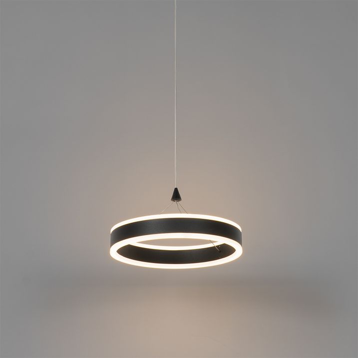 Závěsné svítidlo černé 30 cm vč. LED 3-stupňové stmívání - Lyani