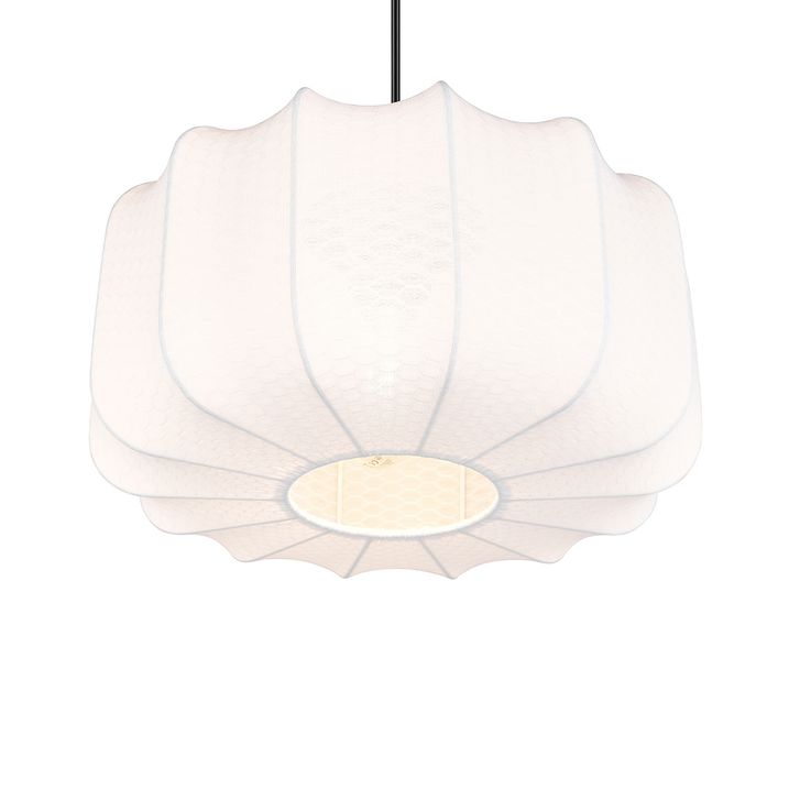 Japandi piekārta lampa melna ar baltu 40 cm - Madleine