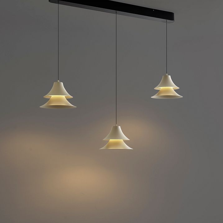 Viseća lampa crna sa bež bojom uklj. LED 3-stepenasto zatamnjivanje 3-svetla Easylift - Witch