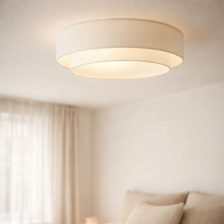 Moderna griestu lampa balta 50 cm ar 3 gaismām - Drum Duo