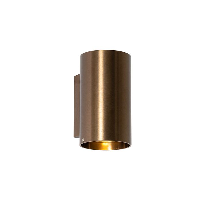 Smart wandlamp donkerbrons rond 2-lichts incl. 2 Wifi GU10 50mm - Sandy