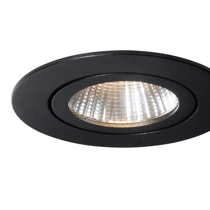 Infälld spotlight svart 6,8 cm inkl. LED 545 lm dimbar IP65 - Gaius