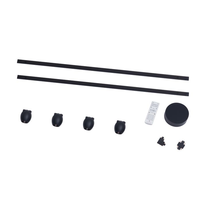 Modern railsysteem met 4 spots zwart 1-fase - Magnetic Zagaye