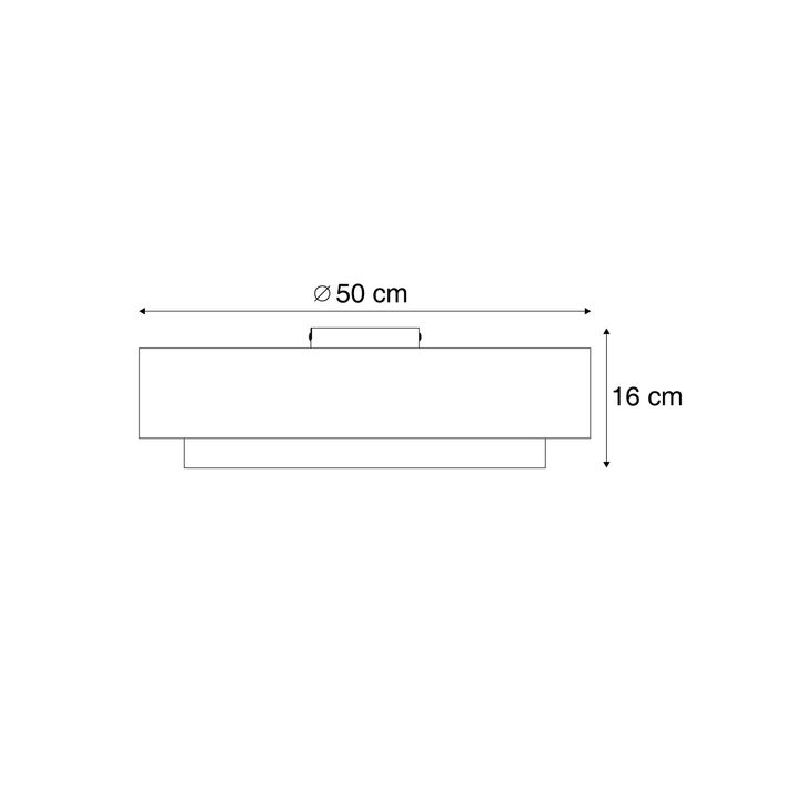 Moderna plafonska lampa bež 50cm 3-svjetla - Drum Duo
