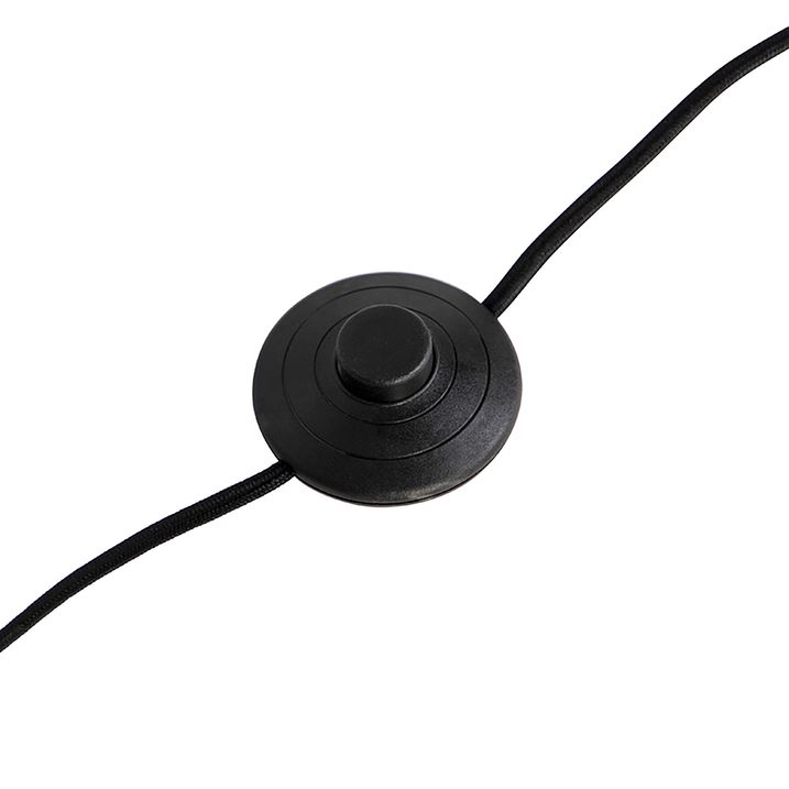 Smart vloerlamp zwart met zwarte kap 45 cm incl. Wifi A60 - Simplo