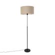 Floor-Lamp-Black-Adjustable-with-Light-Brown-Lampshade-50-cm---Parte