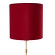 Stolní-lampa-zlatá/mosazná-s-červeným-sametovým-stínítkem-25-cm---Parte