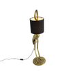 Vintage-stojací-lampa-mosazný-textilní-stínidlo-černé---Animal-Crane