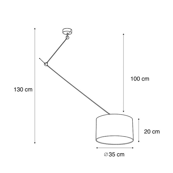 Ripatslamp must pronksist sametvarjundiga 35cm - Blitz