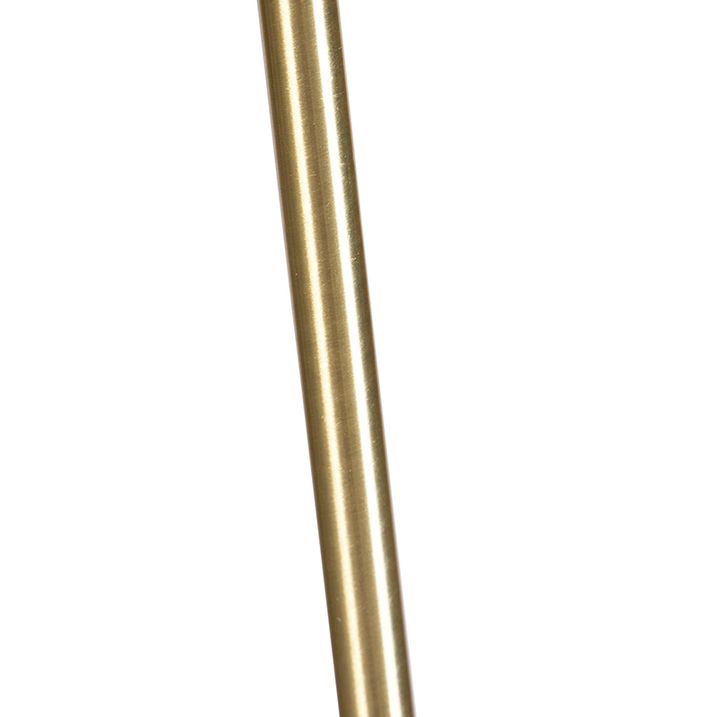 Gulvlampe gull/messing med svart linjskjerm 45 cm - Parte