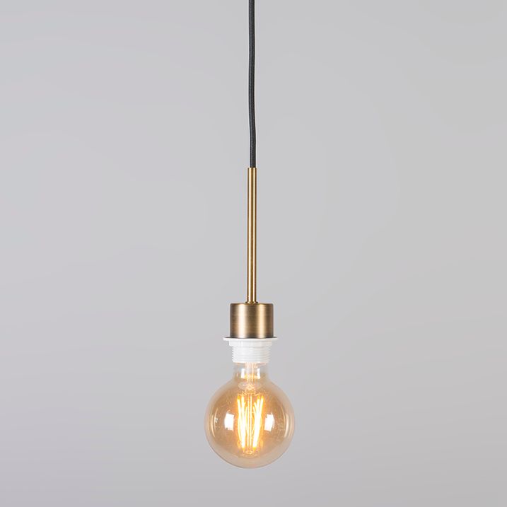Suspension moderne en bronze avec abat-jour 45 cm blanc - Combi 1
